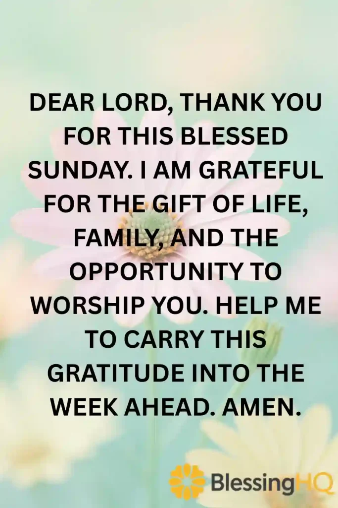 Sunday Prayers
